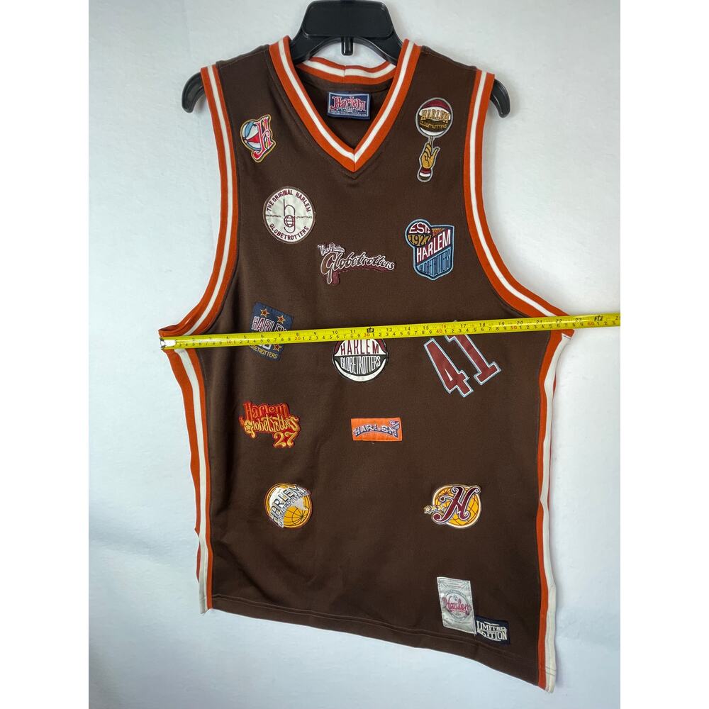 Harlem Globetrotters Basketball Brown Jersey Large Platinum Fubu Limited